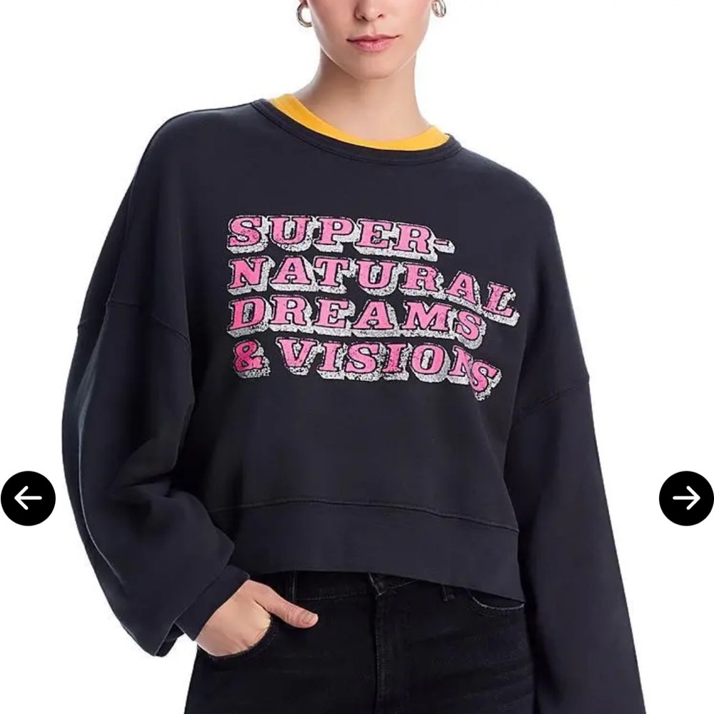 NEW MOTHER THE WINDER graphic crop sweatshirt